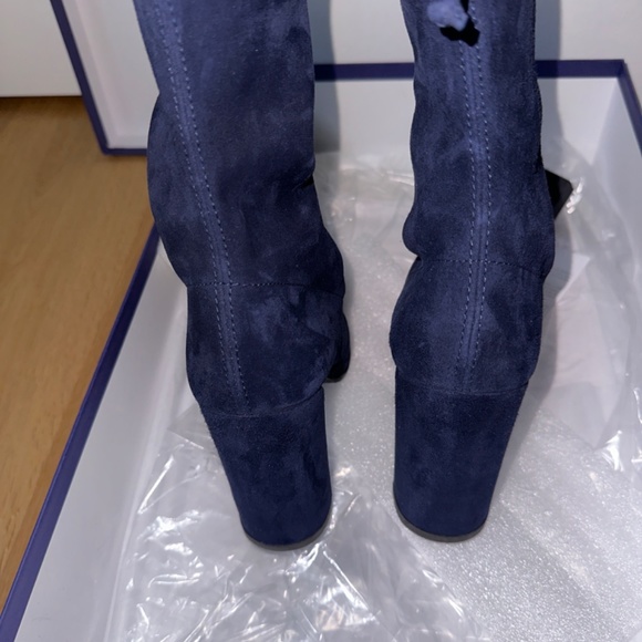 Stuart Weitzman Hiline Boots in Nice Blue Suede - Picture 7 of 9